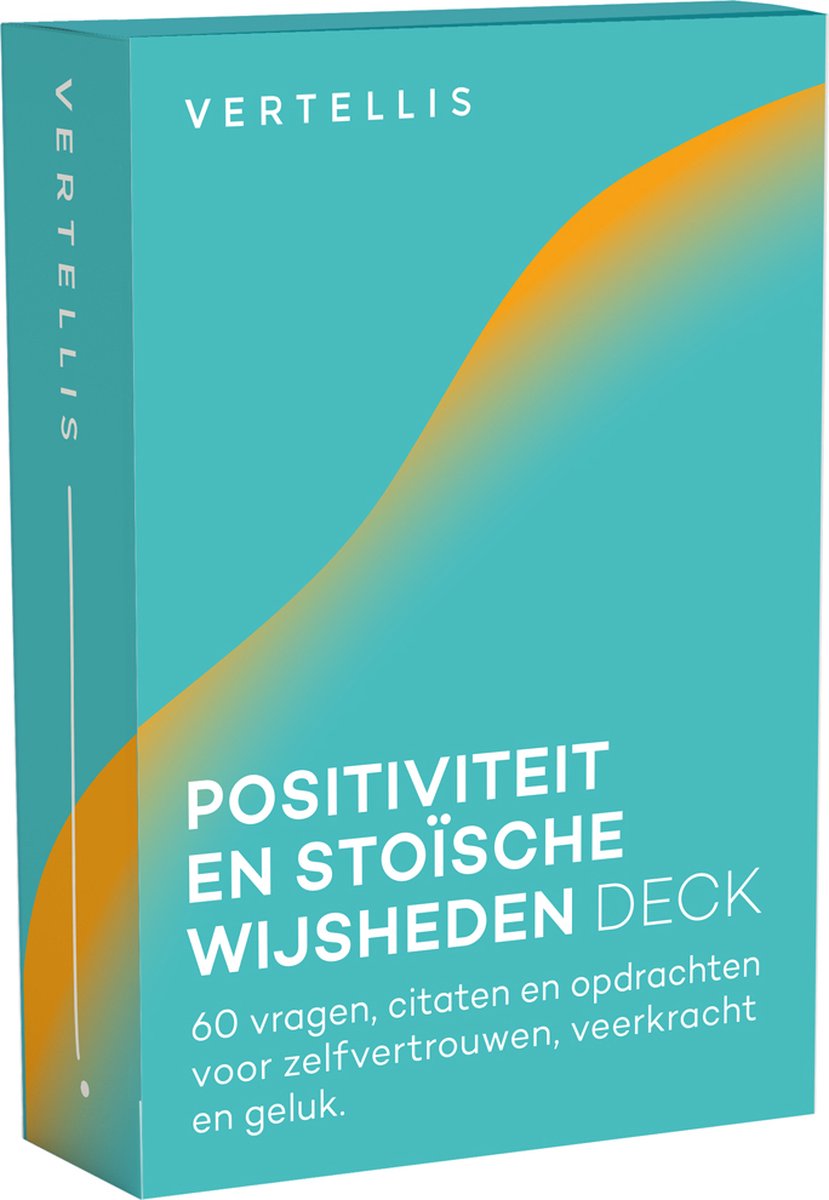 Vertellis | Positiviteit en Stoïsche Wijsheden Deck | vragenkaarten | 60 vragen, citaten en opdrachten voor zelfvertrouwen, veerkracht en geluk